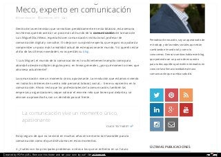 Entrevista con Luis Miguel Díaz-
Meco, experto en comunicación
 Comunicación  24 febrero, 2015  0
Dentro de las entrevi...