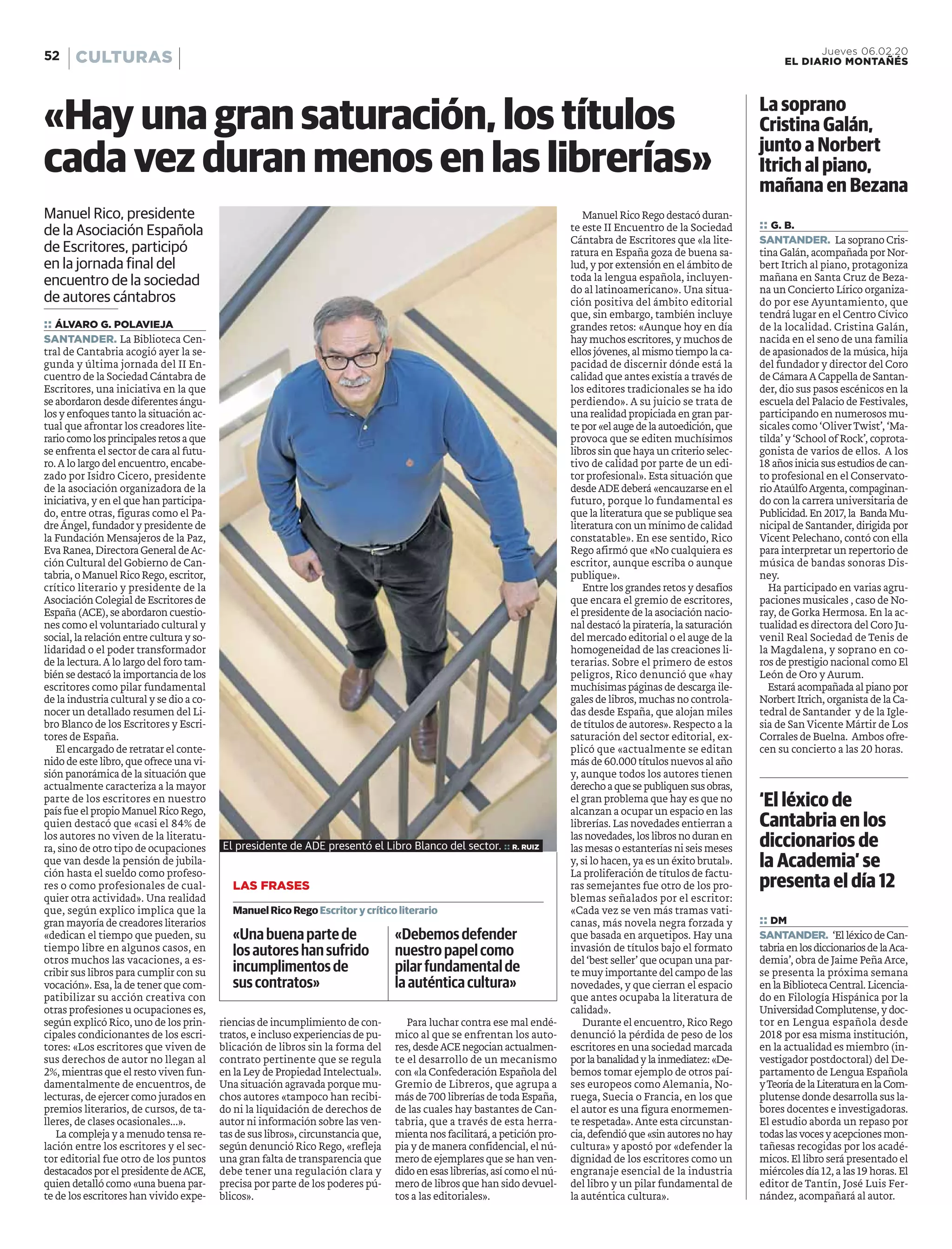 Manuel Rico Rego «Hay una gran saturación, los títulos cada vez duran