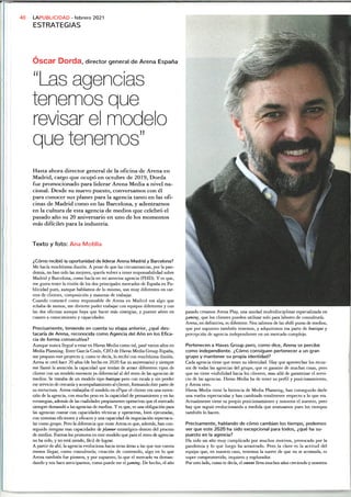 "Las agencias tenemos que revisar el modelo que tenemos", Óscar Dorda en La Publicidad