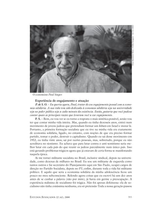 Entrevista Paul Singer