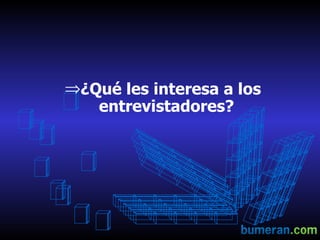 ¿Qué les interesa a los entrevistadores?  