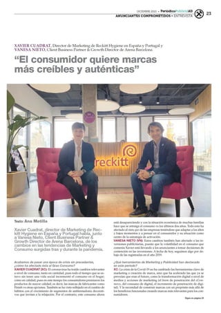 Entrevista Vanesa Nieto y Xavier Cuadrat en La Publicidad (diciembre 2021)