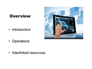 Overview
• Introduction
• Operations
• Interlinked resources
 