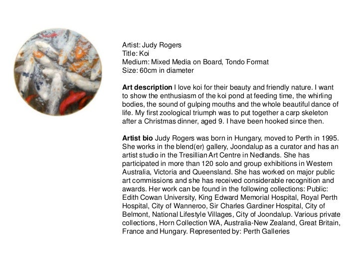 cliftons perth art prize entries 2011 painting description format