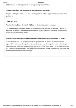 EntretienBernard Laporte dans Midol