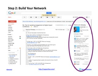 Step	
  2:	
  Build	
  Your	
  Network	
  




#Entrust12	
                       hMp://rappor;ve.com/	
  	
     @ericschwartzman	
  
 
