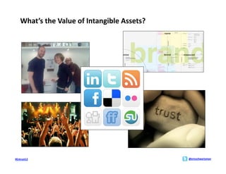 What’s	
  the	
  Value	
  of	
  Intangible	
  Assets?	
  




#Entrust12	
                                                     @ericschwartzman	
  
 