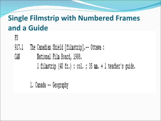 Single Filmstrip with Numbered Frames and a Guide   