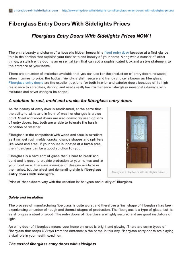 Fiberglass Entry Doors With Sidelights Prices