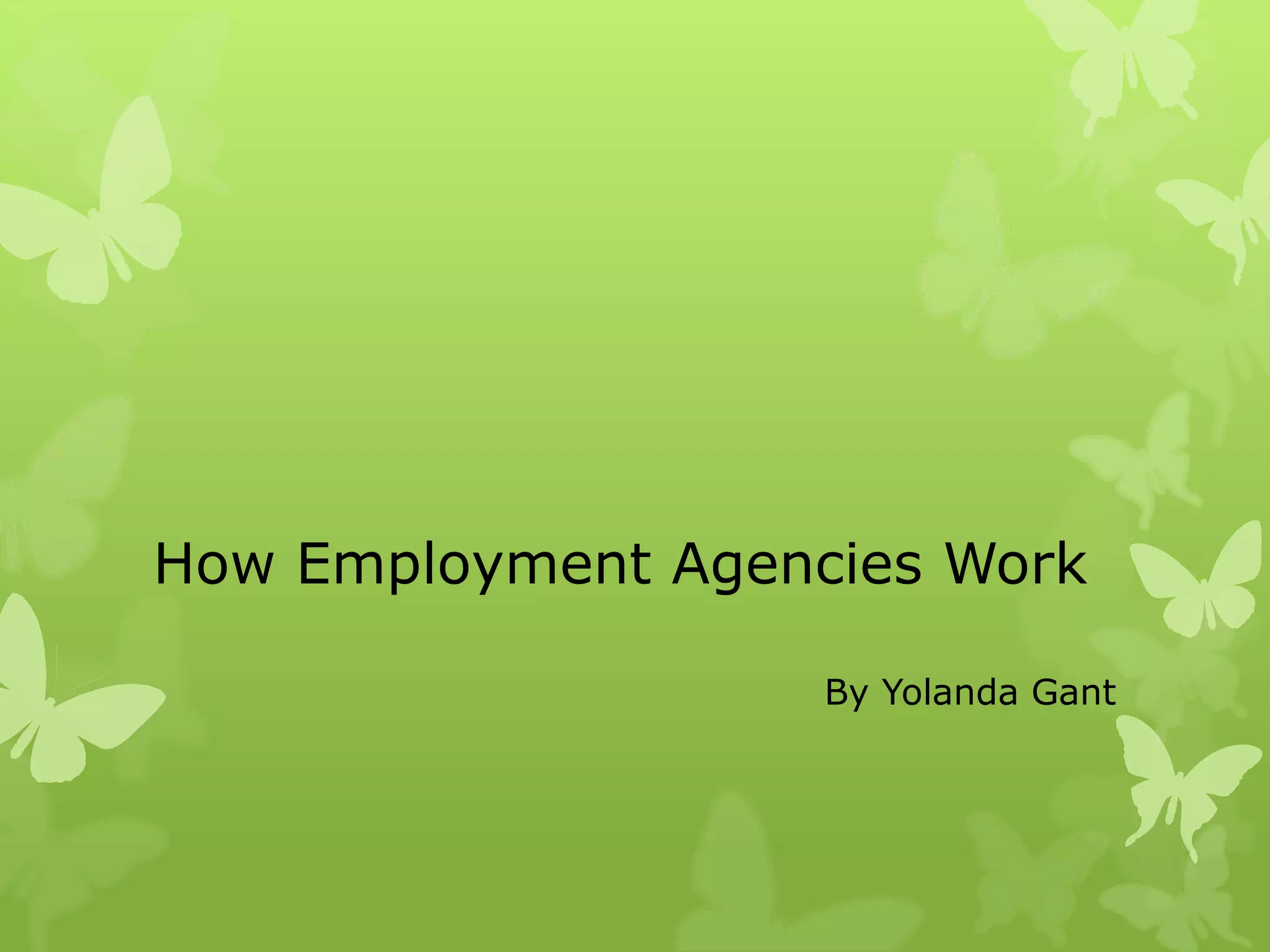 How Employment Agencies Work PPT