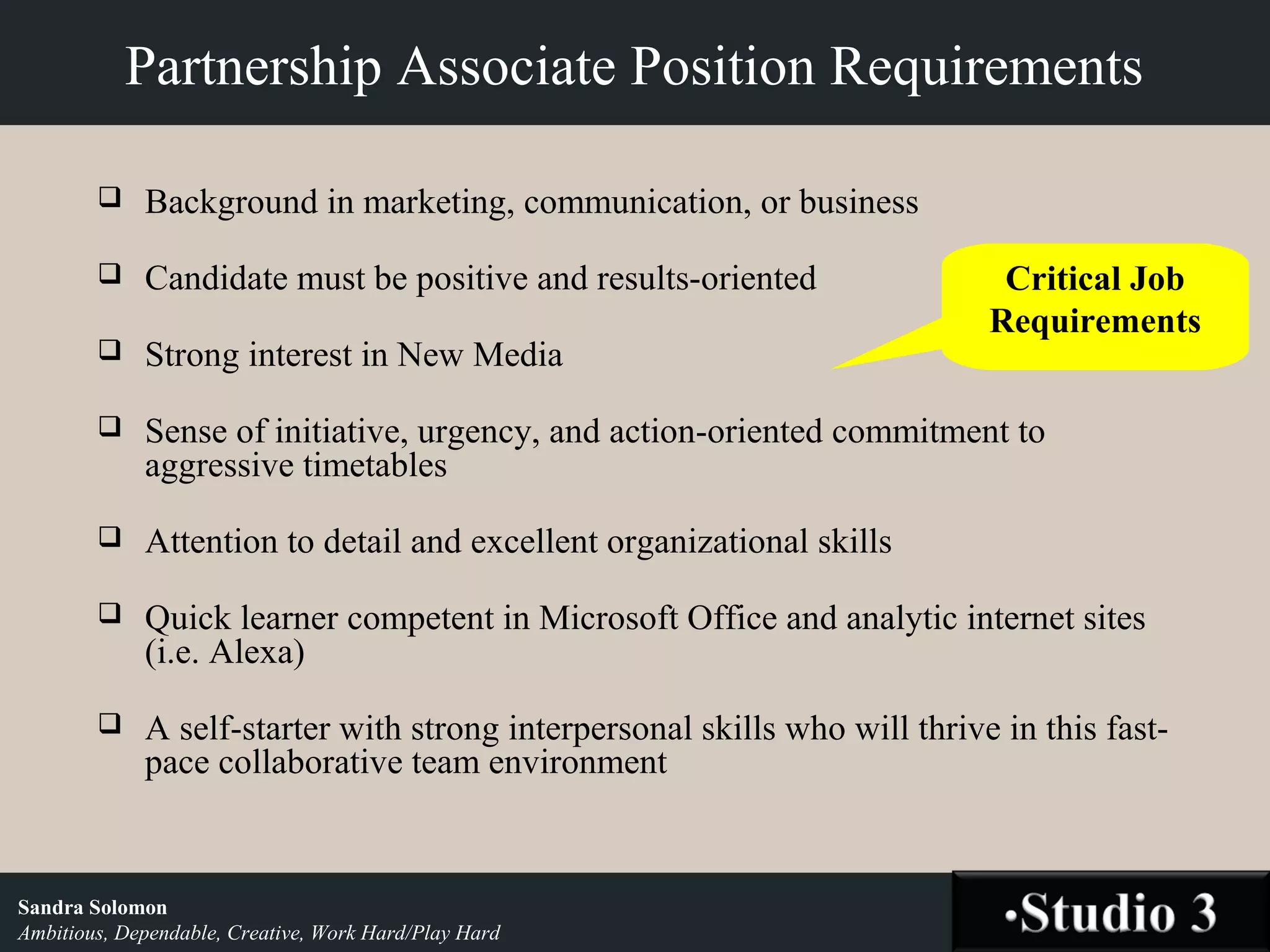 Entry level interview presentation (annotated) | PPT