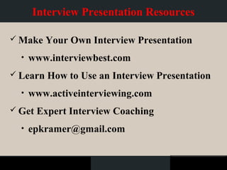 Entry level interview presentation (annotated) | PPT