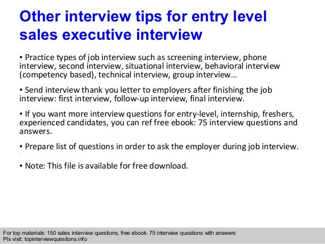 interview questions for entry level