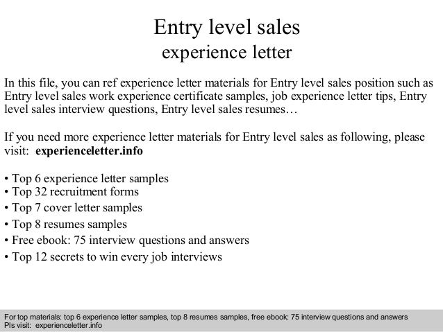 entry level sales resumes