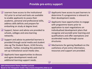 Flexible Curricula Viewpoints cards - Entry transition progression and exit