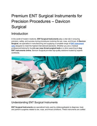 Premium ENT Surgical Instruments | Instant | PDF