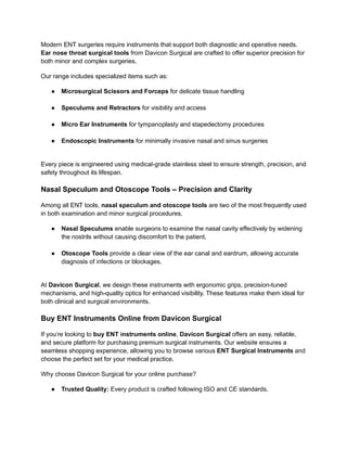 Premium ENT Surgical Instruments | Instant | PDF