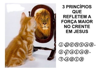 3 PRINCÍPIOS QUE REFLETEM A FORÇA MAIOR NO CRENTE EM JESUS 1.PENSAR. 2.FALAR. 3.AGIR 