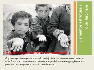 Elementosestruturaisquefascinam O atrativodaespiritualidadeA espiritualidadecristãnão é outracoisasenão o assumir o mesmoespírito de Jesus.Paixãopor Cristo, paixãopelaHumanidade (CIVC, 2005)