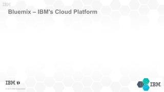 © 2015 IBM Corporation
Bluemix – IBM's Cloud Platform
 