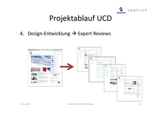 Projektablauf UCD
4. Design-Entwicklung

24.11.2011

Expert Reviews

SwissCHI_SwissUPA-Vortrag

23

 