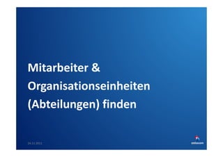Mitarbeiter &
Organisationseinheiten
(Abteilungen) finden
24.11.2011

SwissCHI_SwissUPA-Vortrag
38

 