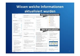 Wissen welche Informationen
aktualisiert wurden
Seitenabonnemente

Neu & aktualisiert

24.11.2011

SwissCHI_SwissUPA-Vortrag

44

 