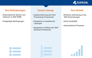 Post Processing Framework (PPF) – Aktionen in SAP EWM | PDF