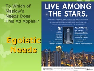 To Which of
Maslow’s
Needs Does
This Ad Appeal?



Egoistic
 Needs

                  Chapter Four
                               101
                  Slide
 