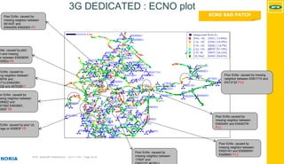 MTN - Nokia MS Performance | 2017-11-03 | Page 23 (5)
3G DEDICATED : ECNO plot
ECNO BAD PATCHPoor EcNo caused by
missing neighbor between
4614GF and
EN0429X,EN0292X P5
EcNo caused by poor UL
rage on 6328GF P9
Poor EcNo caused by missing
neighbor between EN0171X and
EN1313Z P10
cNo caused by pilot
n and missing
or between EN0060W
N0292U P6
EcNo caused by
ing neighbor between
397W and
171U,EN0436V ,
GB and 4675GBP7
Poor EcNo caused by
missing neighbor between
EN0049V and EN0407W
P11
or EcNo caused by
ssing neighbor between
N0682Z and
N0106Z,EN0395Z ,
29GF P8
Poor EcNo caused by
missing neighbor between
EN0014V and EN0695W/
EN0695V P12
Poor EcNo caused by
missing neighbor between
179GF and
 