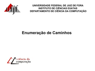 UNIVERSIDADE FEDERAL DE JUIZ DE FORA   INSTITUTO DE CIÊNCIAS EXATAS   DEPARTAMENTO DE CIÊNCIA DA COMPUTAÇÃO Enumeração de Caminhos 