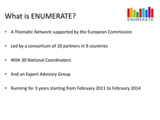 ENUMERATE Workshop, Luxembourg