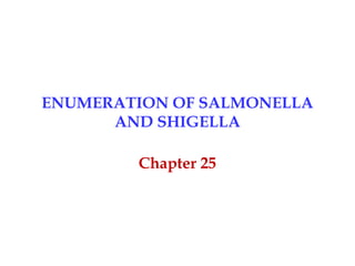 ENUMERATION OF SALMONELLA
AND SHIGELLA
Chapter 25
 