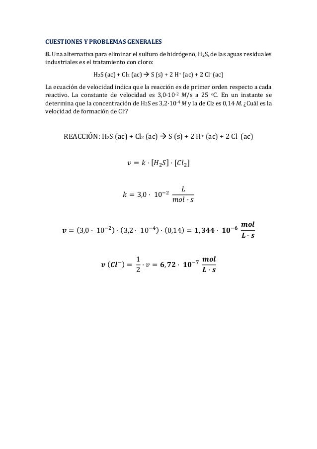Problemas Resueltos De Cinetica Quimica