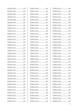 11
SÚMULA 604 342
SÚMULA 605 343
SÚMULA 606 344
SÚMULA 607 344
SÚMULA 608 345
SÚMULA 609 345
SÚMULA 610 346
SÚMULA 611 347
SÚMULA 612 347
SÚMULA 613 348
SÚMULA 614 349
SÚMULA 615 349
SÚMULA 616 350
SÚMULA 617 350
SÚMULA 618 351
SÚMULA 619 352
SÚMULA 620 352
SÚMULA 621 353
SÚMULA 622 354
SÚMULA 623 355
SÚMULA 624 355
SÚMULA 625 356
SÚMULA 626 357
SÚMULA 627 357
SÚMULA 628 358
SÚMULA 629 358
SÚMULA 630 359
SÚMULA 631 360
SÚMULA 632 360
SÚMULA 633 361
SÚMULA 634 361
SÚMULA 635 362
SÚMULA 636 363
SÚMULA 637 363
SÚMULA 638 364
SÚMULA 639 364
SÚMULA 640 365
SÚMULA 641 366
SÚMULA 642 367
SÚMULA 643 367
SÚMULA 644 368
SÚMULA 645 368
SÚMULA 646 369
SÚMULA 647 369
SÚMULA 648 370
SÚMULA 649 371
SÚMULA 650 371
SÚMULA 651 372
SÚMULA 652 373
SÚMULA 653 373
SÚMULA 654 374
SÚMULA 655 375
SÚMULA 656 375
SÚMULA 657 376
SÚMULA 658 376
SÚMULA 659 377
SÚMULA 660 378
SÚMULA 661 378
SÚMULA 662 379
SÚMULA 663 380
SÚMULA 664 380
SÚMULA 665 381
SÚMULA 666 382
SÚMULA 667 382
SÚMULA 668 383
SÚMULA 669 384
SÚMULA 670 384
SÚMULA 671 385
SÚMULA 672 386
SÚMULA 673 386
SÚMULA 674 387
SÚMULA 675 388
SÚMULA 676 388
SÚMULA 677 389
SÚMULA 678 389
SÚMULA 679 390
SÚMULA 680 391
SÚMULA 681 391
SÚMULA 682 392
SÚMULA 683 393
SÚMULA 684 394
SÚMULA 685 394
SÚMULA 686 395
SÚMULA 687 396
SÚMULA 688 397
SÚMULA 689 397
SÚMULA 690 398
SÚMULA 691 399
SÚMULA 692 400
SÚMULA 693 400
SÚMULA 694 401
SÚMULA 695 402
SÚMULA 696 403
SÚMULA 697 403
SÚMULA 698 404
SÚMULA 699 404
SÚMULA 700 405
SÚMULA 701 406
SÚMULA 702 406
SÚMULA 703 407
SÚMULA 704 408
SÚMULA 705 408
 