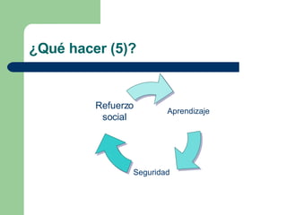 ¿Qué hacer (5)? Aprendizaje Seguridad Refuerzo social 
