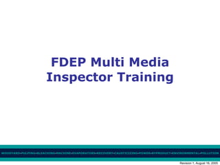 FDEP Multi Media Inspector Training 