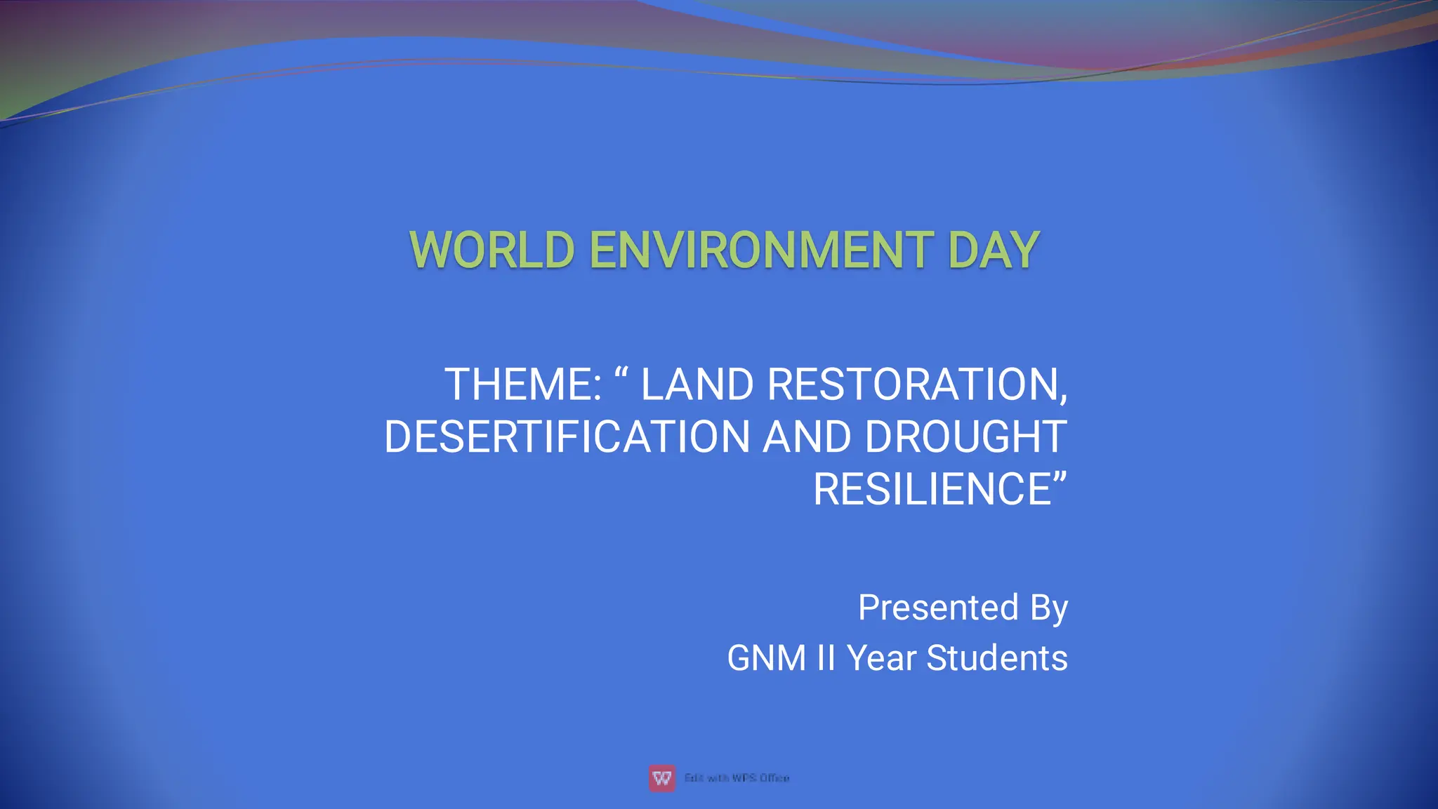World environment day ppt For 5 June 2024 PPT