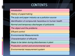 Env monitoring of effluents from paper & pulp mills | PDF