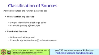 ENV036-Pollution Science Fundamentals: Sources and Pathways | PPTX