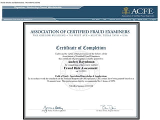 En vías de certificación ACFE