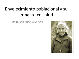 Envejecimiento poblacional y su
impacto en salud
Dr. Rubén Zuart Alvarado
 