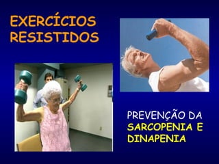 PREVENÇÃO DA
SARCOPENIA E
DINAPENIA
EXERCÍCIOS
RESISTIDOS
 