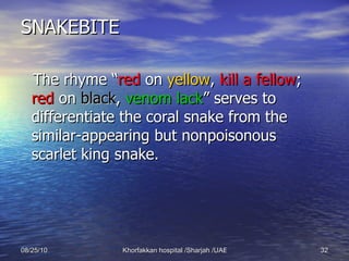 Red Snake Rhyme Envenomations1 | PPT