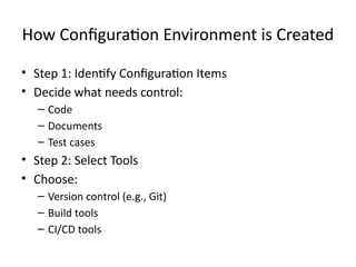 Environment for Configuration overview Lecture | PPTX
