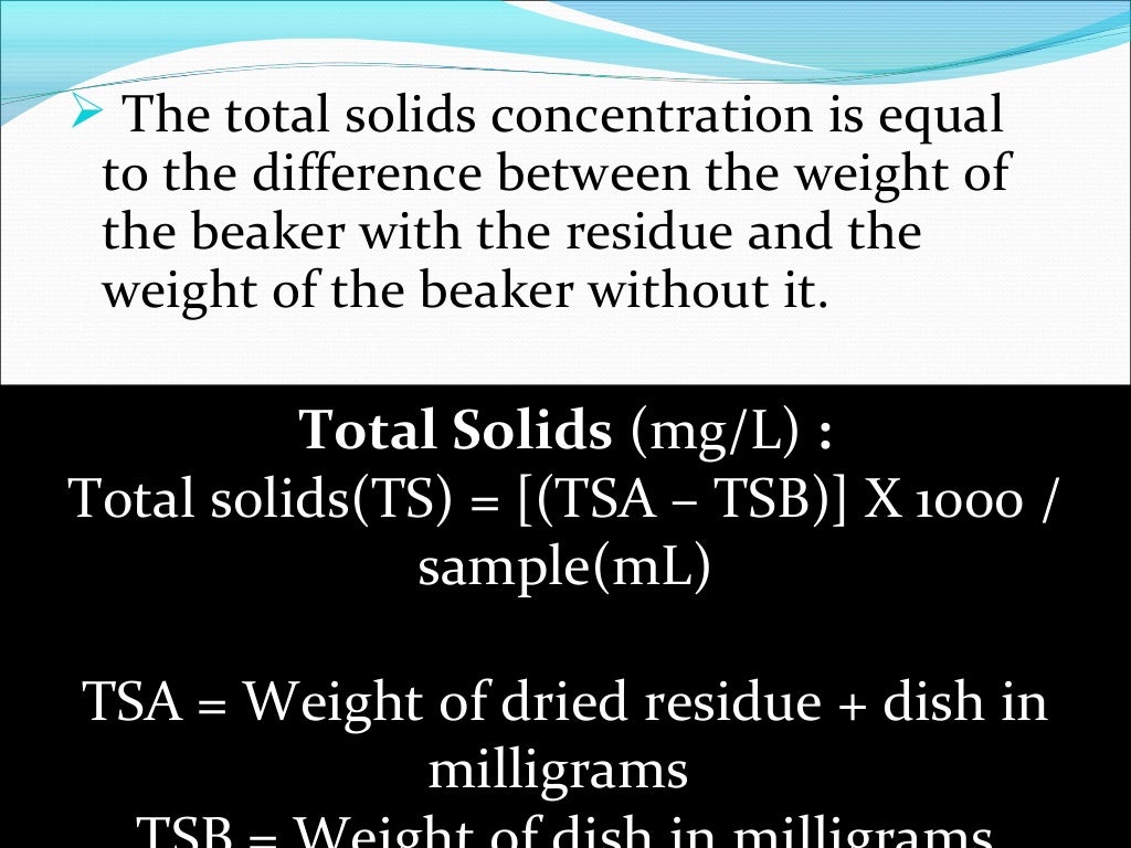 total solids analysis