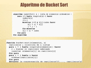 Algoritmo de Bucket Sort
 