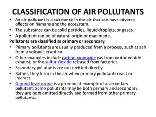Pollutants Classification Envionmental pollution | PDF