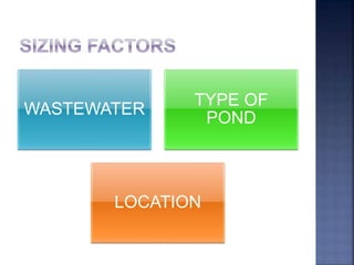 WASTEWATER
TYPE OF
POND
LOCATION
 