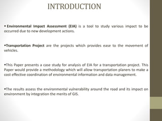 Enviromental impact assesment for highway projects | PPTX